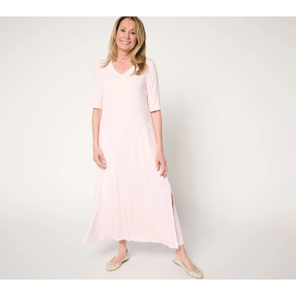 Belle by Kim Gravel Women's Petite Dress 2X Rayon Spandex Elbow Pink #41*